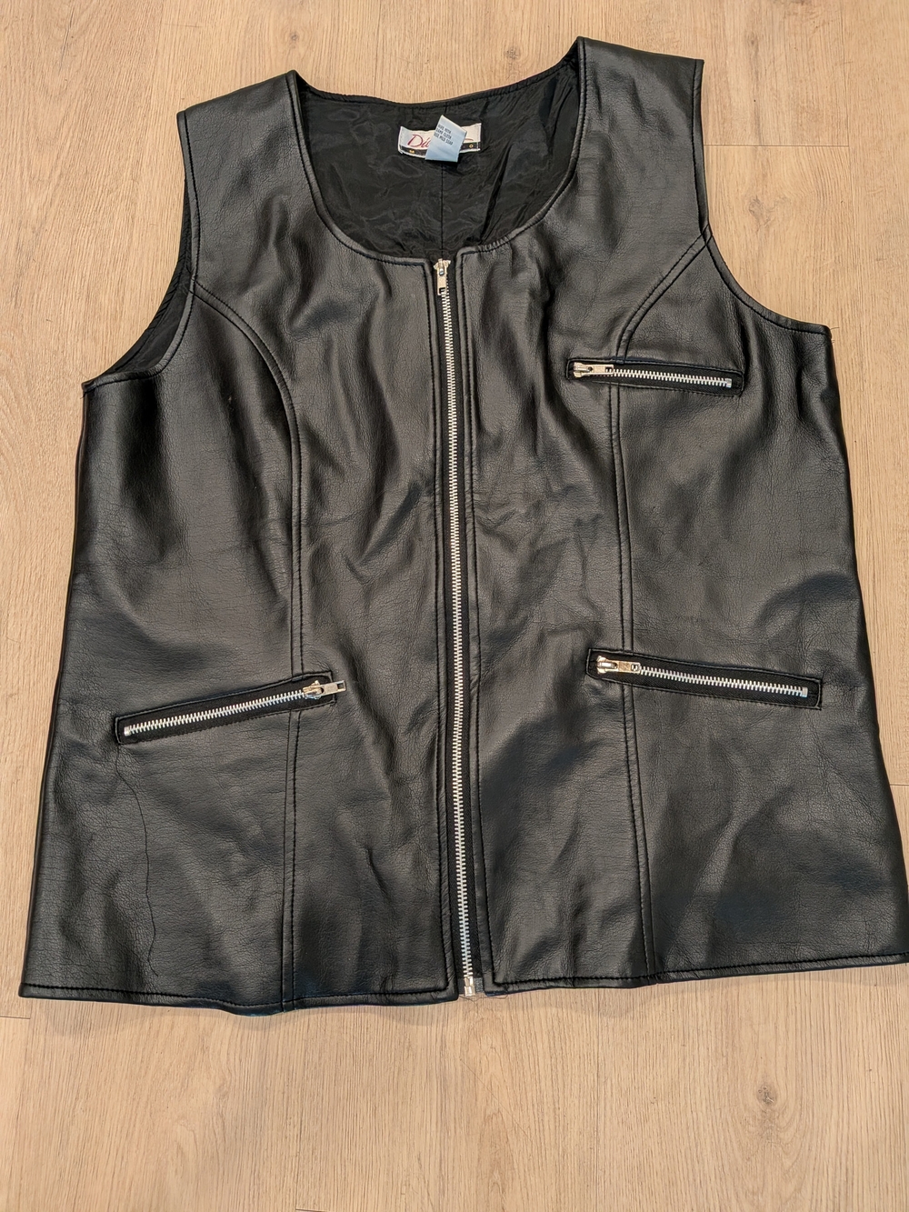 Vintage Diana Marco Women's Biker Zip Front Vest